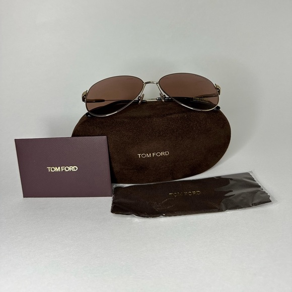 NWT - TOM FORD Porscha TF993 32E Gold Pink Metal Aviator Sunglasses Frame 5 - Picture 1 of 5